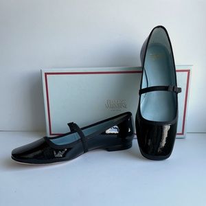 Frances Valentine Black Patent Leather Flats